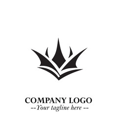 Elegant Black Crown Logo Symbol on a Clean White Background for Premium Branding Design