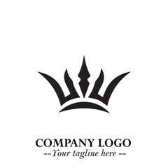 Elegant Black Crown Logo Symbol on a Clean White Background for Premium Branding Design