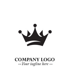 Elegant Black Crown Logo Symbol on a Clean White Background for Premium Branding Design