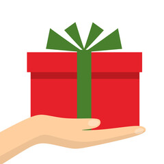 Design Gift Box Present on Hand Icon Illustration Graphic