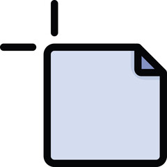 Transparent document icon symbol with subtle blue and purple hues representing paperwork or information on a clean white background representing data management and organization concepts