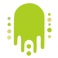 Minimalist Green Abstract Blob Shape Graphic Element Illustration