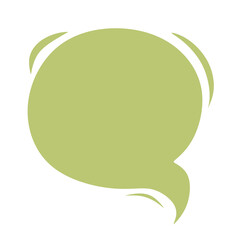 Simple Handdrawn Speech Bubble Balloon Shape Icon in Light Green Color