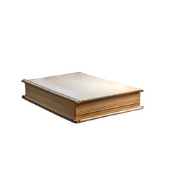 Obraz premium old thick book with white dust jacket mockup on wooden table 