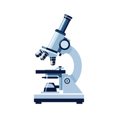Scientific laboratory microscope illustration for biological, chemical, medical research and educational purposes
