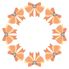 Circular Frame of Bows Vector Illustration.