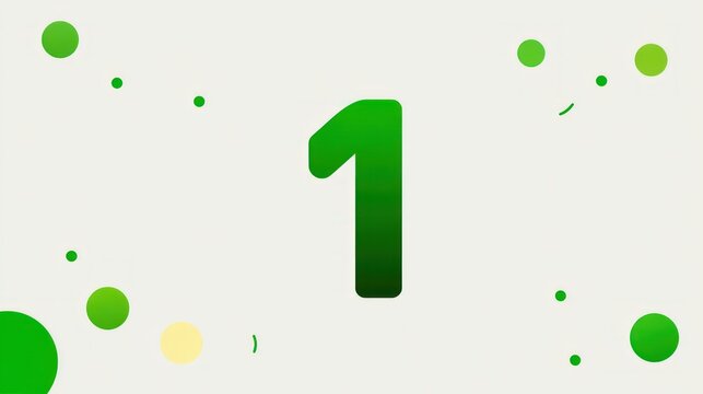 Number One Green Dots Abstract Background.