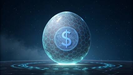 Dollar sign inside a protective bubble, symbolizing financial security concept