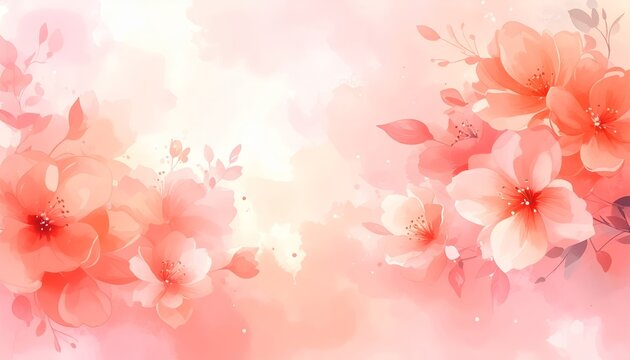 Fototapeta Exquisite vibrant pink flowers creating captivating tranquil botanical background design.