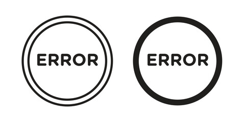 Error icons vector collection for web designs. flat icons