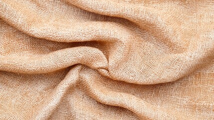 Close-Up of Burlap Fabric Texture in Neutral Beige Tone