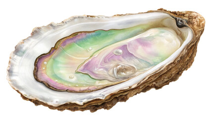 Iridescent Oyster Shell PNG &ndash; Mother of Pearl Seashell Transparent Background Clipart