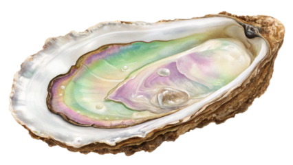 Iridescent Oyster Shell PNG – Mother of Pearl Seashell Transparent Background Clipart