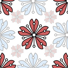 Geometric, ethnic oriental ikat seamless pattern treditional Design for background, carpet wallpaper, clothing, wrapping, batik, fabric, Vector illustration, embroidery style.  
