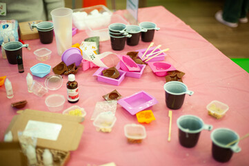 Items left on the table after the master class.