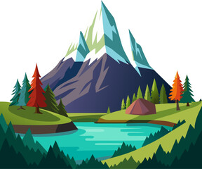vector illustration of a mountain landscape