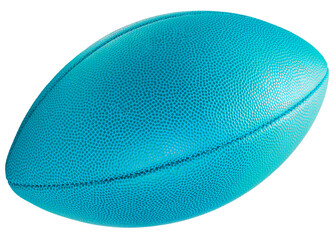 Blue Rugby ball isolated on white background, Rugby ball sport equipment on White Background With clipping path.