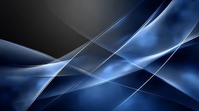 Futuristic Digital Art with Dynamic Geometric Shapes in Blue and Black Tones for Modern Design