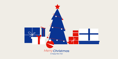 Merry Christmas . Poster templates with Christmas decor, holiday.christmas template background Vector.