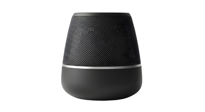 Modern black portable bluetooth speaker with textured grill