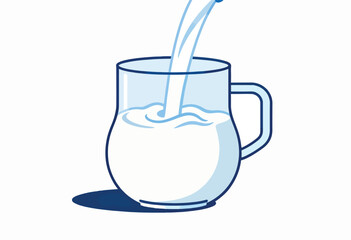 A cartoon illustration shows water pouring into a clear glass pitcher. A handle is on the right side and it casts a shadow