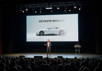 Keynote event presentation large screen mockup
