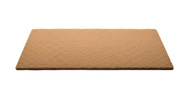 Textured tan rectangular mat on a black background