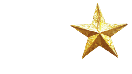 Golden star decoration adds sparkle to festive gatherings during holiday celebrations in homes or events.