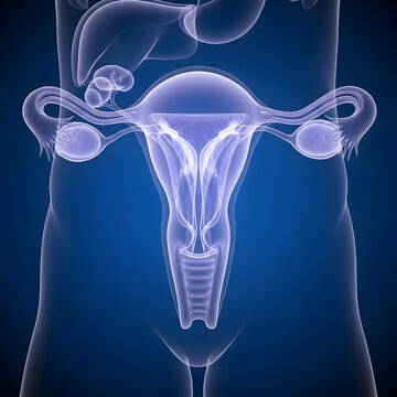 Uterus Anatomy X-ray Illustration of Female Reproductive System