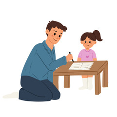 Father with her daughter