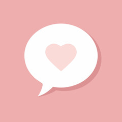 3D vector heart speech bubble soft pink minimalist UI UX