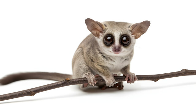 Nocturnal Bushbaby Primate Perched on Branch
