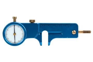 Metal precision measuring tool with dial indicator isolated with transparent background isolated on a transparent background
