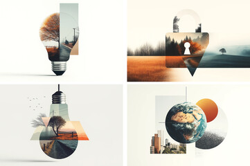 Visual collage-representation of a technological environment project