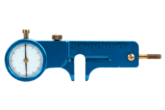 Metal precision measuring tool with dial indicator isolated with transparent background isolated on a transparent background