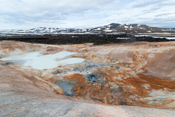 Leirhnjukur lava field and hot spring