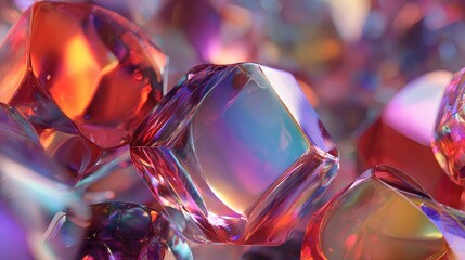 Stunning abstract of vibrant crystalline structures with mesmerizing iridescent colors, perfect for adding a touch of modern elegance to your next project
