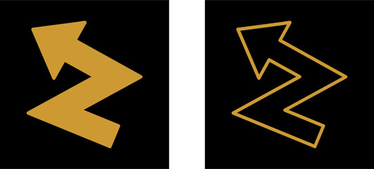 ZigZag Arrow Vector Icon