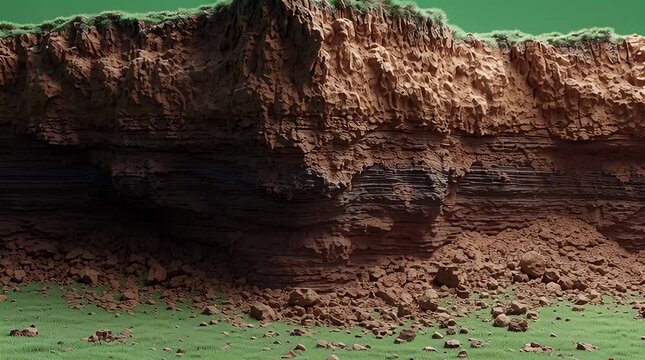 Discover earth's layers in this dynamic video showcasing soil stratification and geological formations, perfect for science education and environmental studies