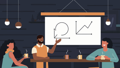 Creative team having a business presentation about company strategy and growth analysis