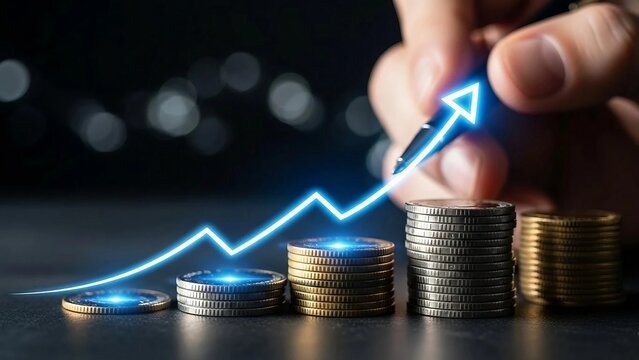 Growing wealth with investment and financial success