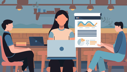 Engaging business presentation showcasing data insights and strategic planning in a collaborative meeting environment