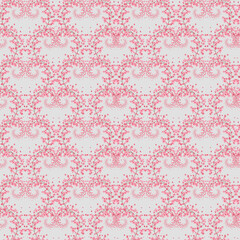 Seamless pattern of heart shaped sakura flowers on a grey background. Watercolor handmade illustration. For fabric, wallpaper, greeting cards, design, decoration and illustration.