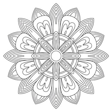 vector illustration of a mandala colouring page