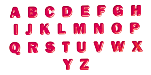 This image features the entire alphabet in a vibrant red color, perfect for various creative projects