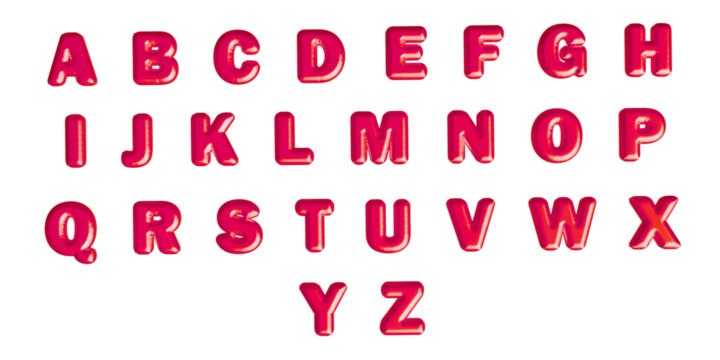 This image features the entire alphabet in a vibrant red color, perfect for various creative projects