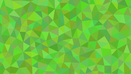 Geometric green mosaic pattern with triangles and polygons creating a vibrant and dynamic abstract design, perfect for backgrounds
