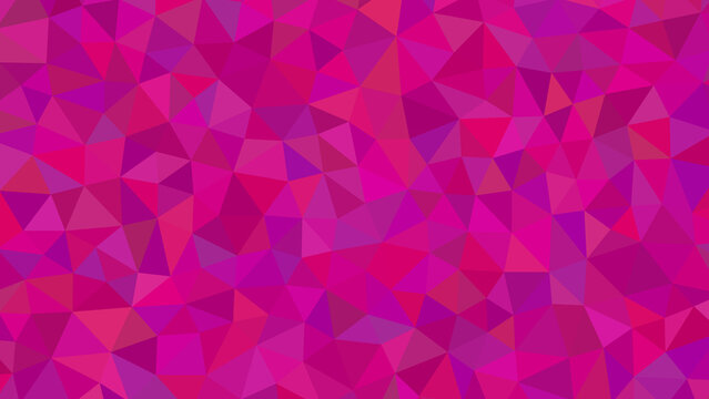 A captivating mosaic of magenta and crimson triangles creates a mesmerizing geometric pattern, evoking a sense of modern artistry and vibrant energy