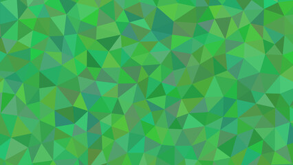 Obraz premium Abstract geometric background with green triangles creating a mosaic pattern, ideal for modern designs and digital wallpapers