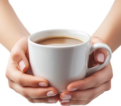  a coffee cup in hands